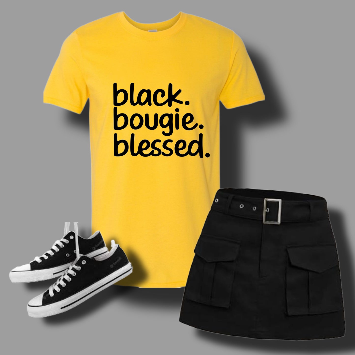 Black, Bougie, Blessed T-shirt